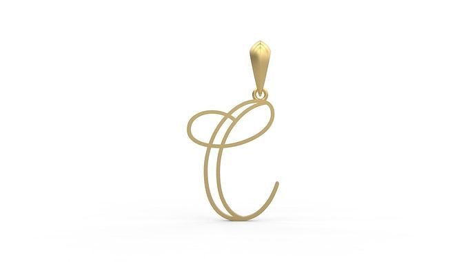 Initial Letters Pendant Mellayu C 3D print model