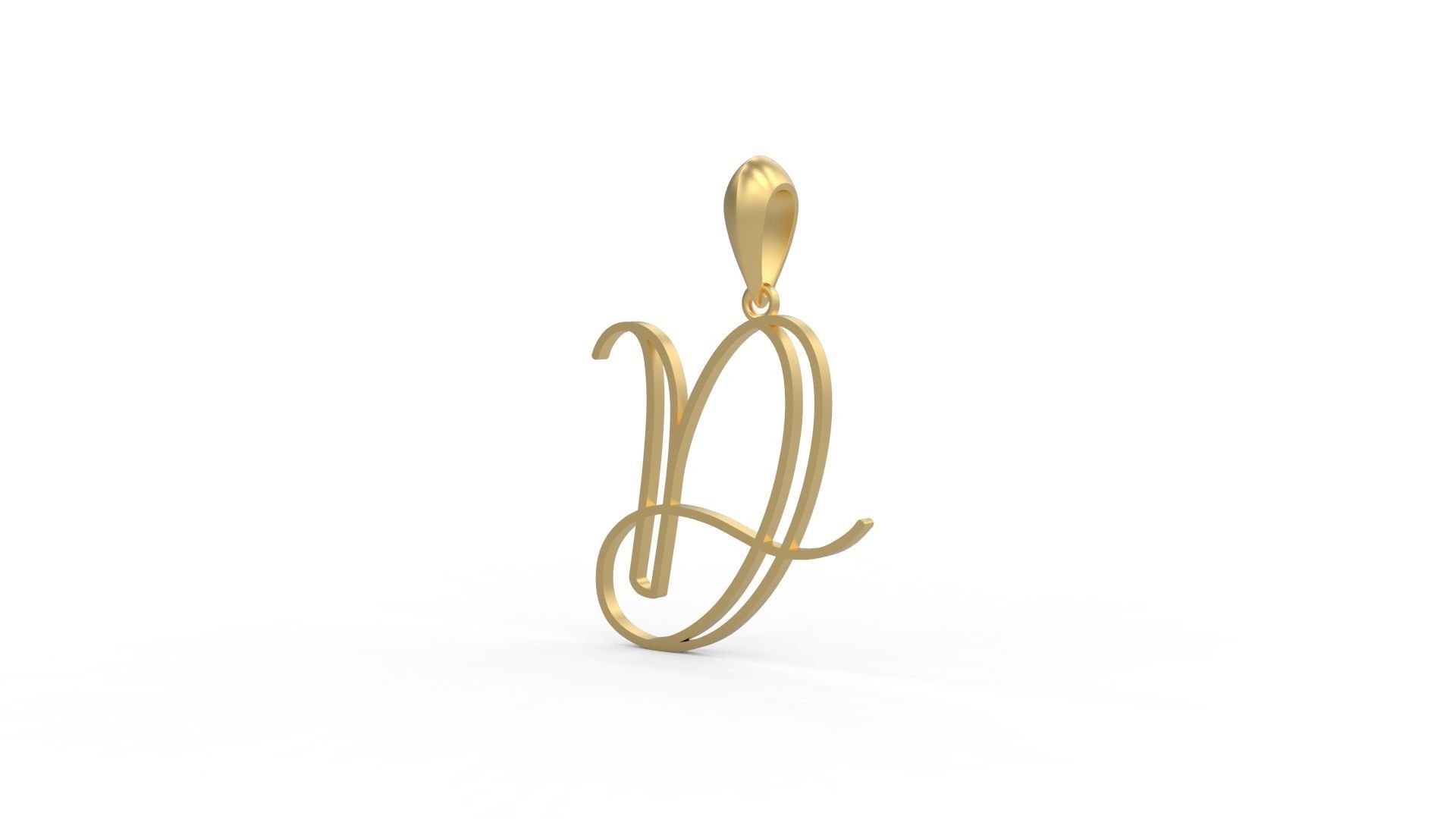 Initial Letters Pendant Mellayu D 3D print model_1