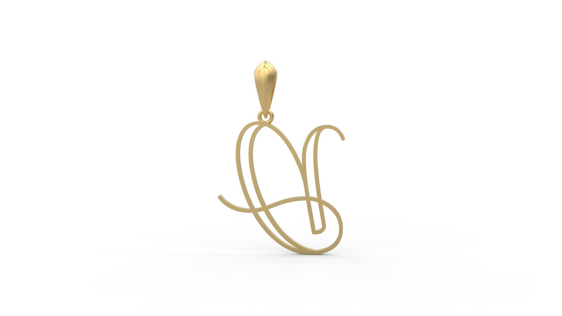 Initial Letters Pendant Mellayu D 3D print model_4