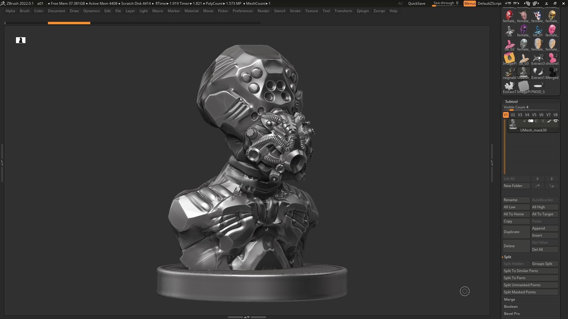 Robot bust 01 3d print model 3D print model_2