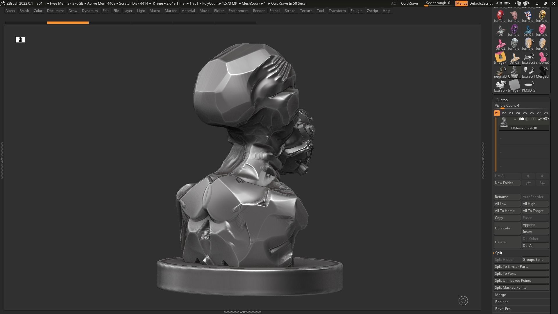 Robot bust 01 3d print model 3D print model_5