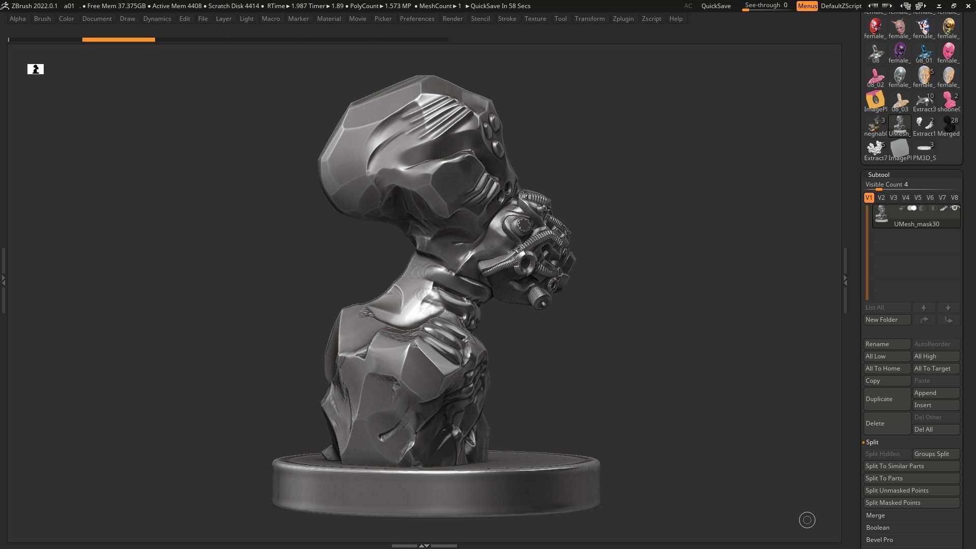 Robot bust 01 3d print model 3D print model_4