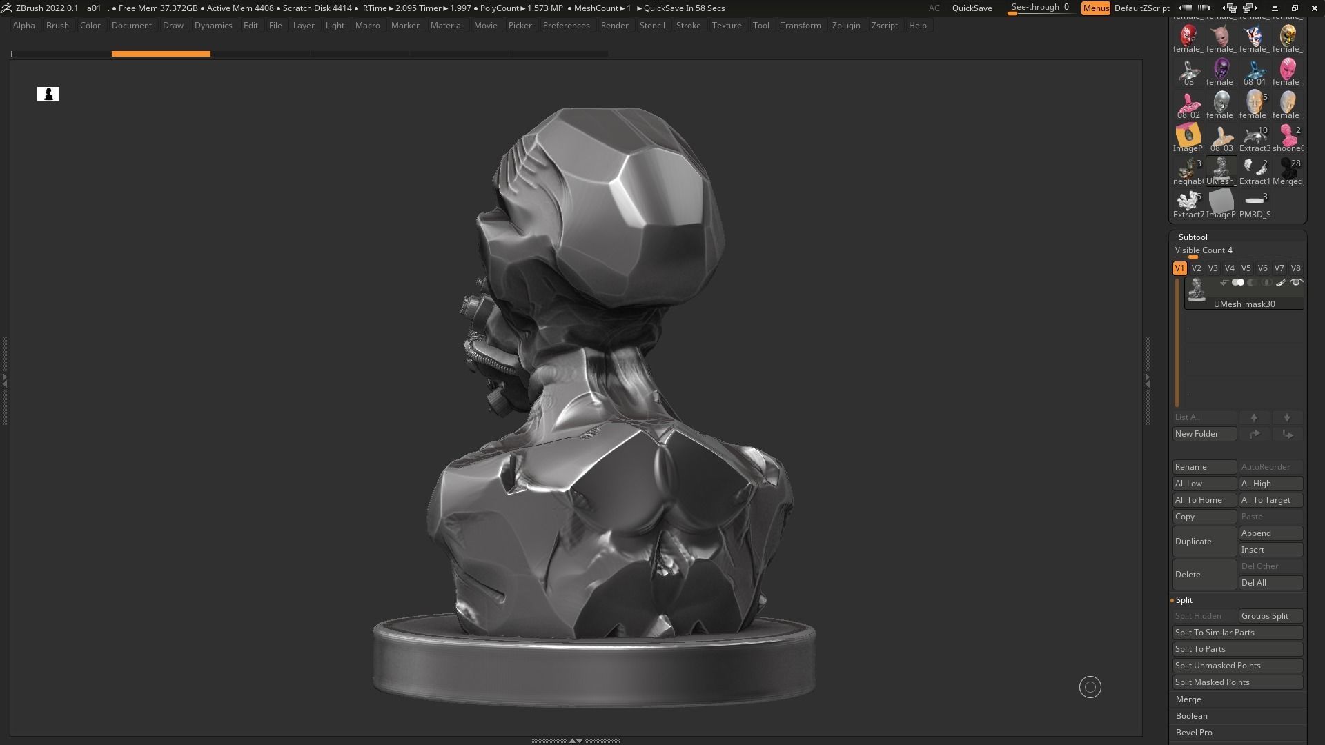 Robot bust 01 3d print model 3D print model_6