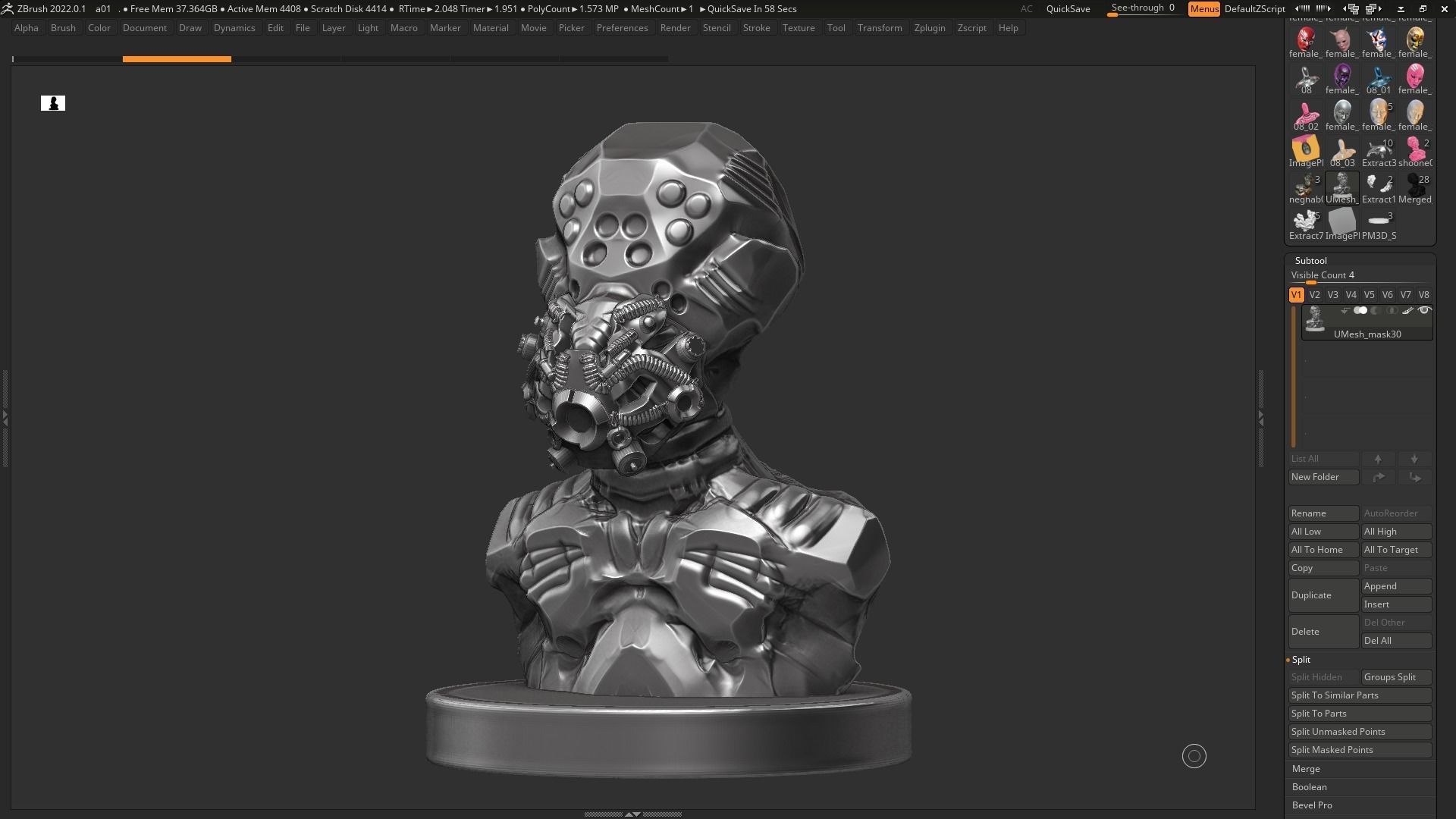 Robot bust 01 3d print model 3D print model_8