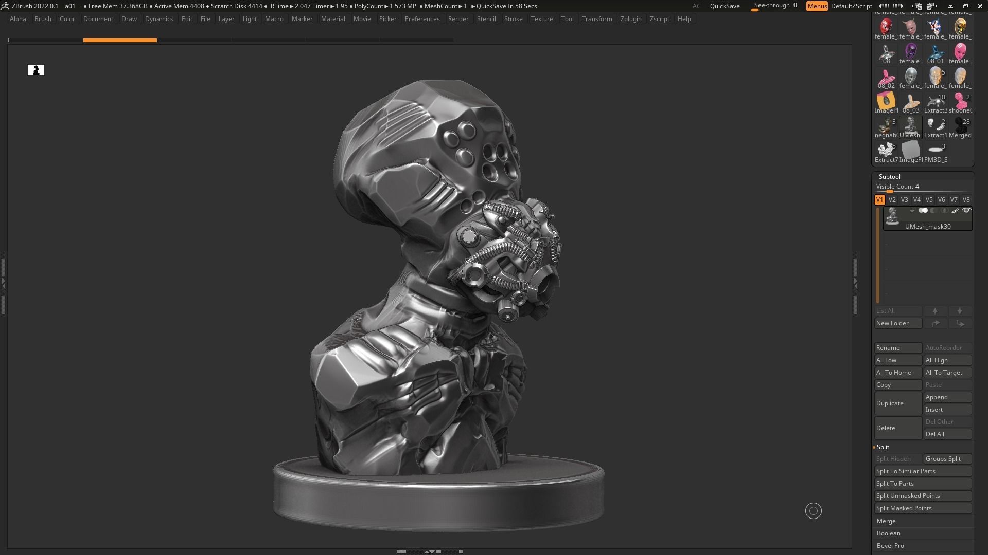 Robot bust 01 3d print model 3D print model_3