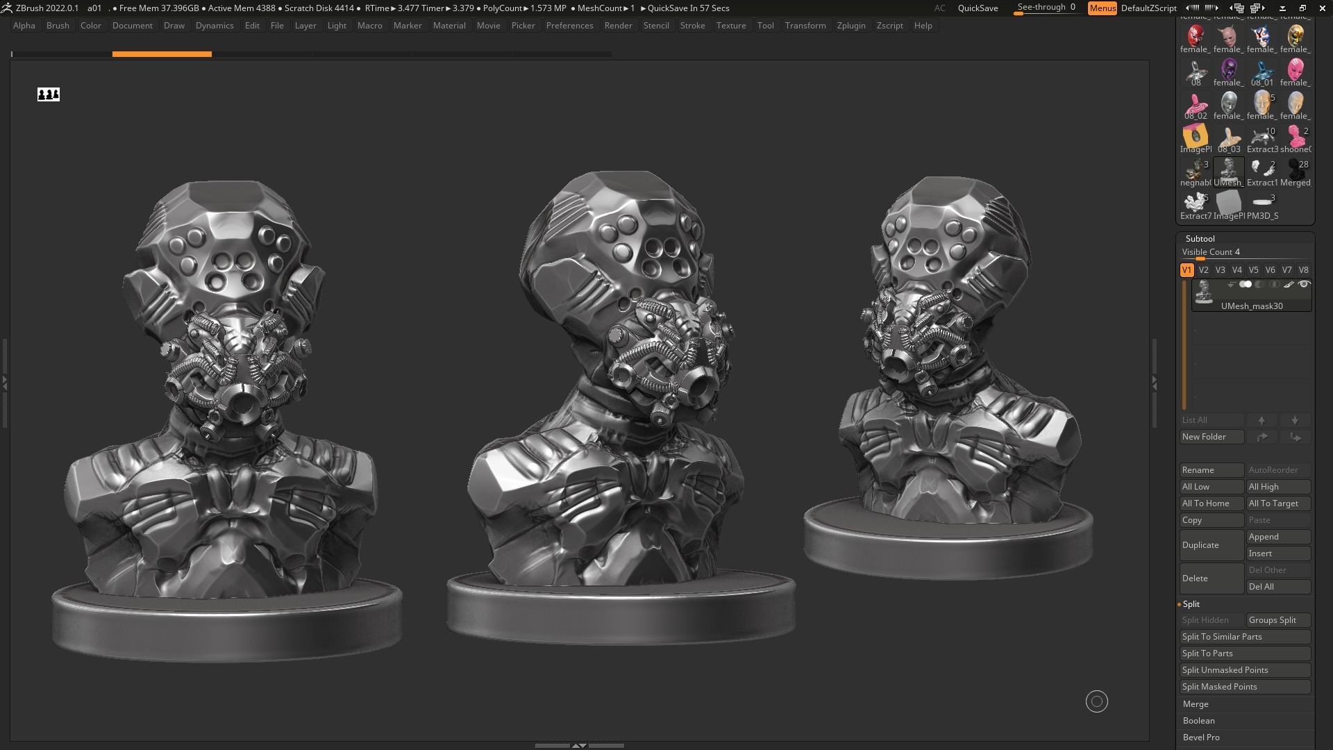 Robot bust 01 3d print model 3D print model_1