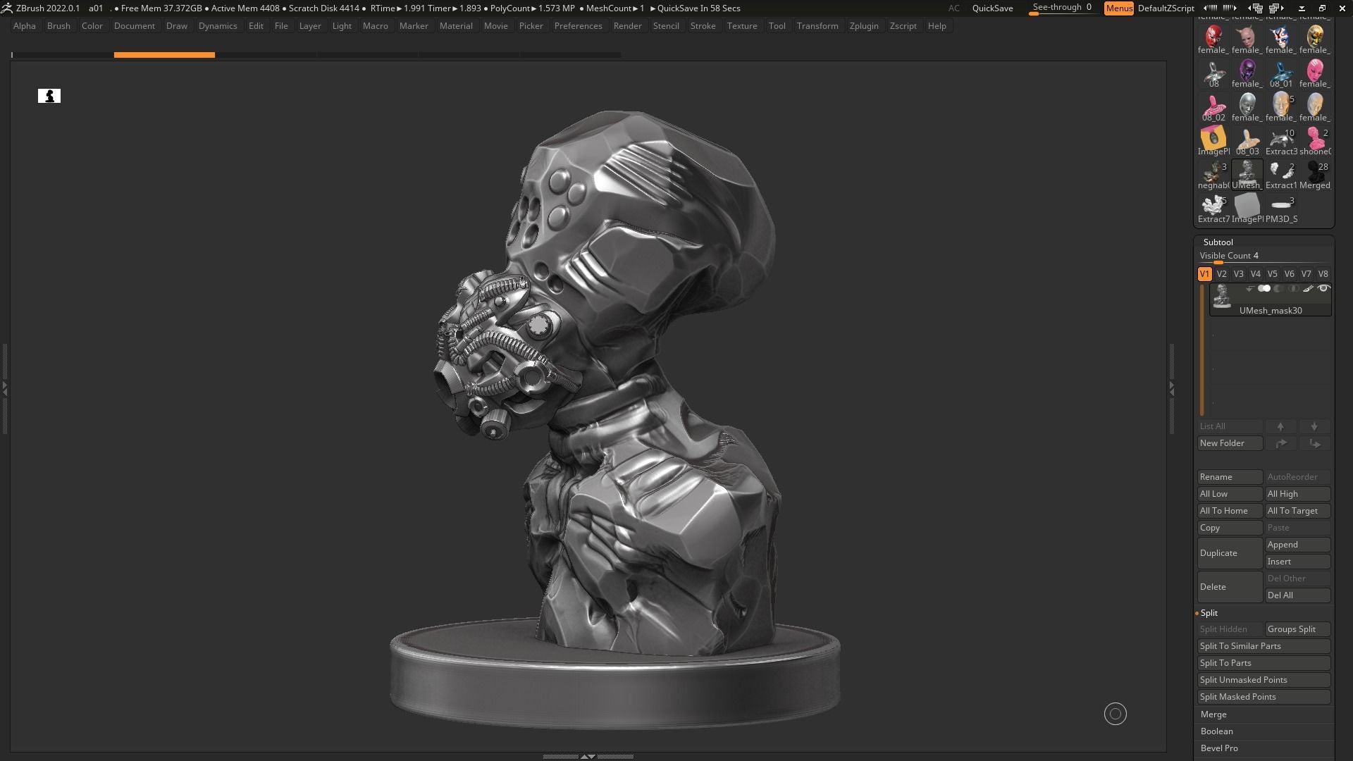 Robot bust 01 3d print model 3D print model_7