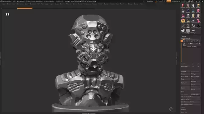 Robot bust 01 3d print model 3D print model