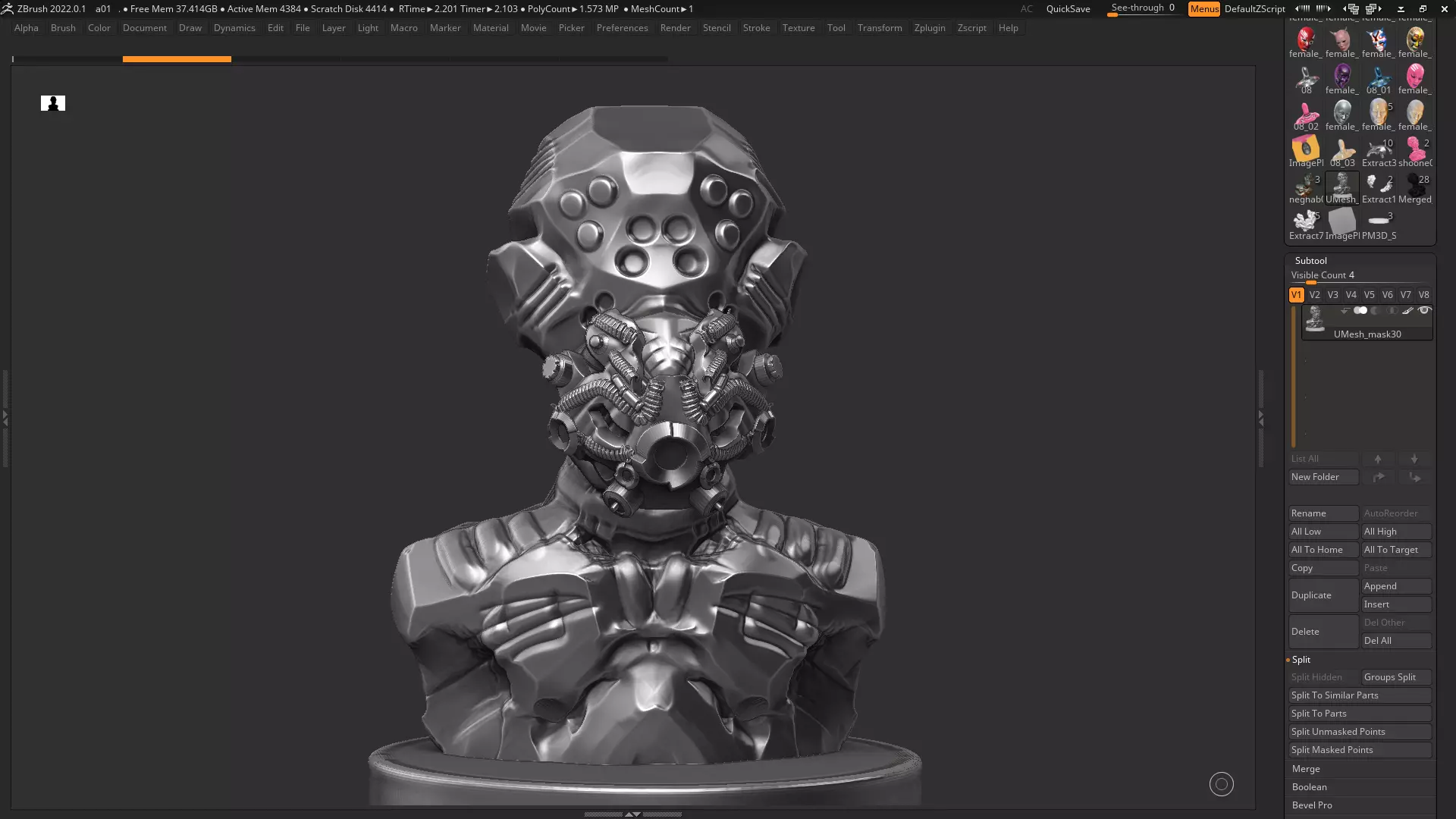 Robot bust 01 3d print model 3D print model_0