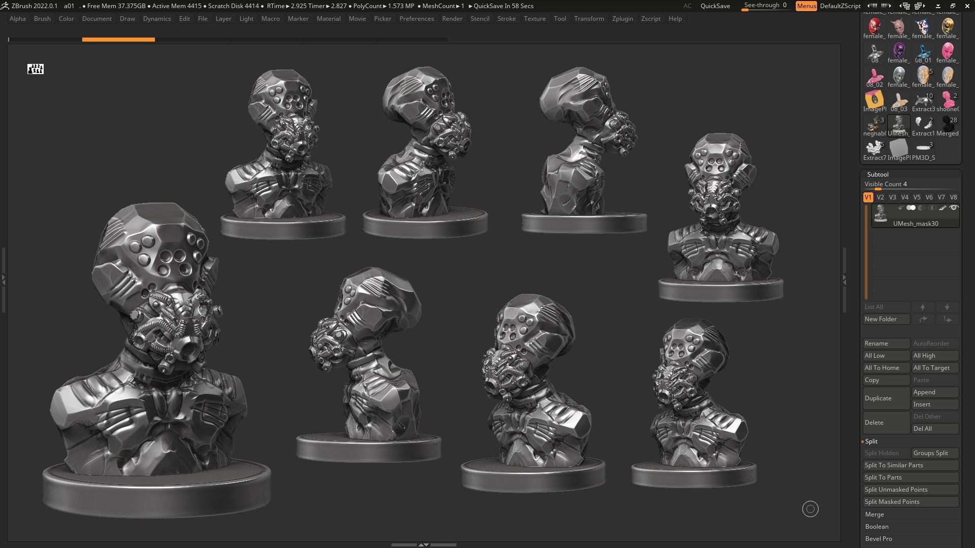 Robot bust 01 3d print model 3D print model_9