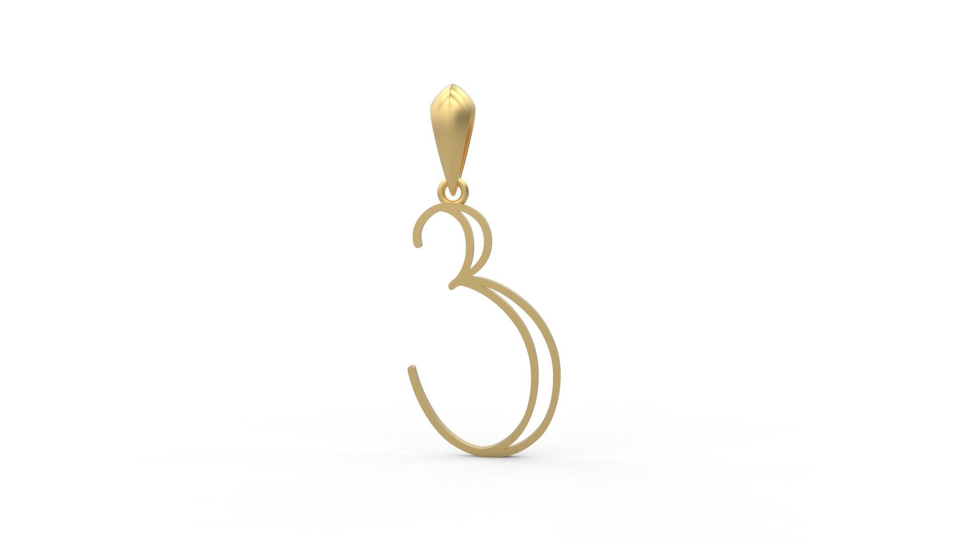 Initial Letters Pendant Mellayu E 3D print model_4