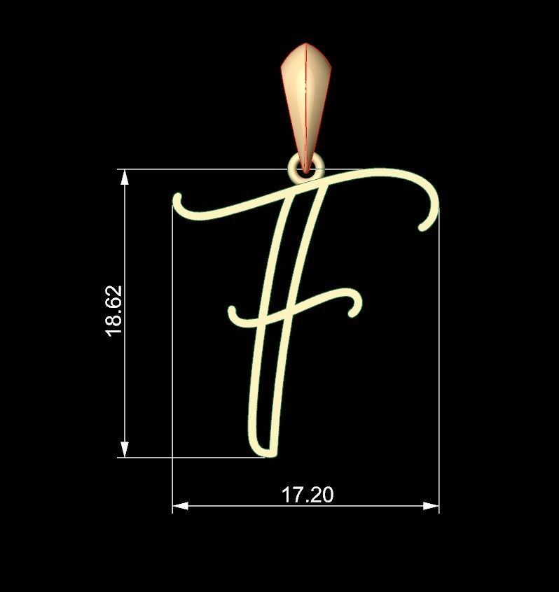 Initial Letters Pendant Mellayu F 3D print model_5