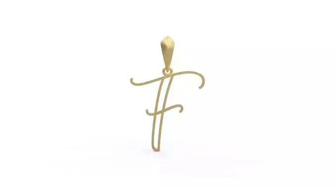 Initial Letters Pendant Mellayu F 3D print model