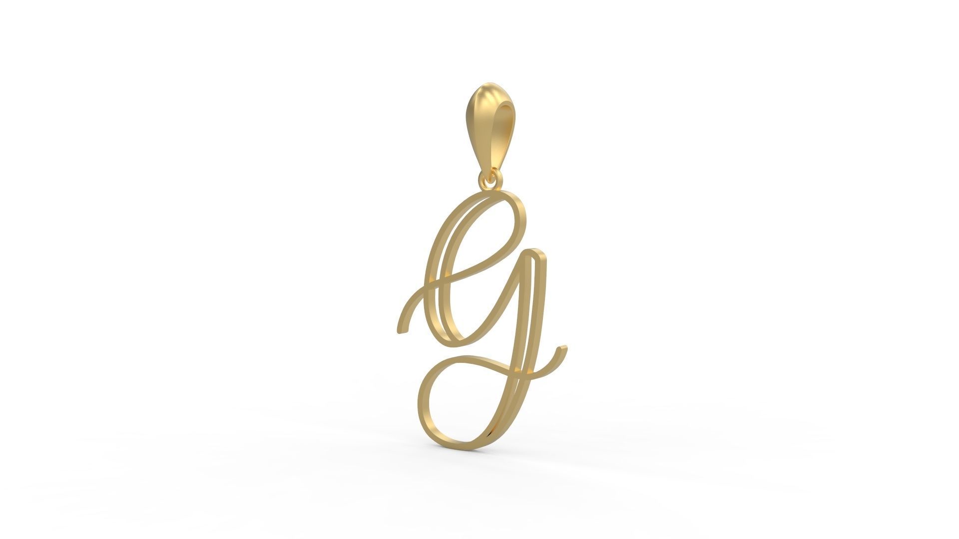 Initial Letters Pendant Mellayu G 3D print model_1