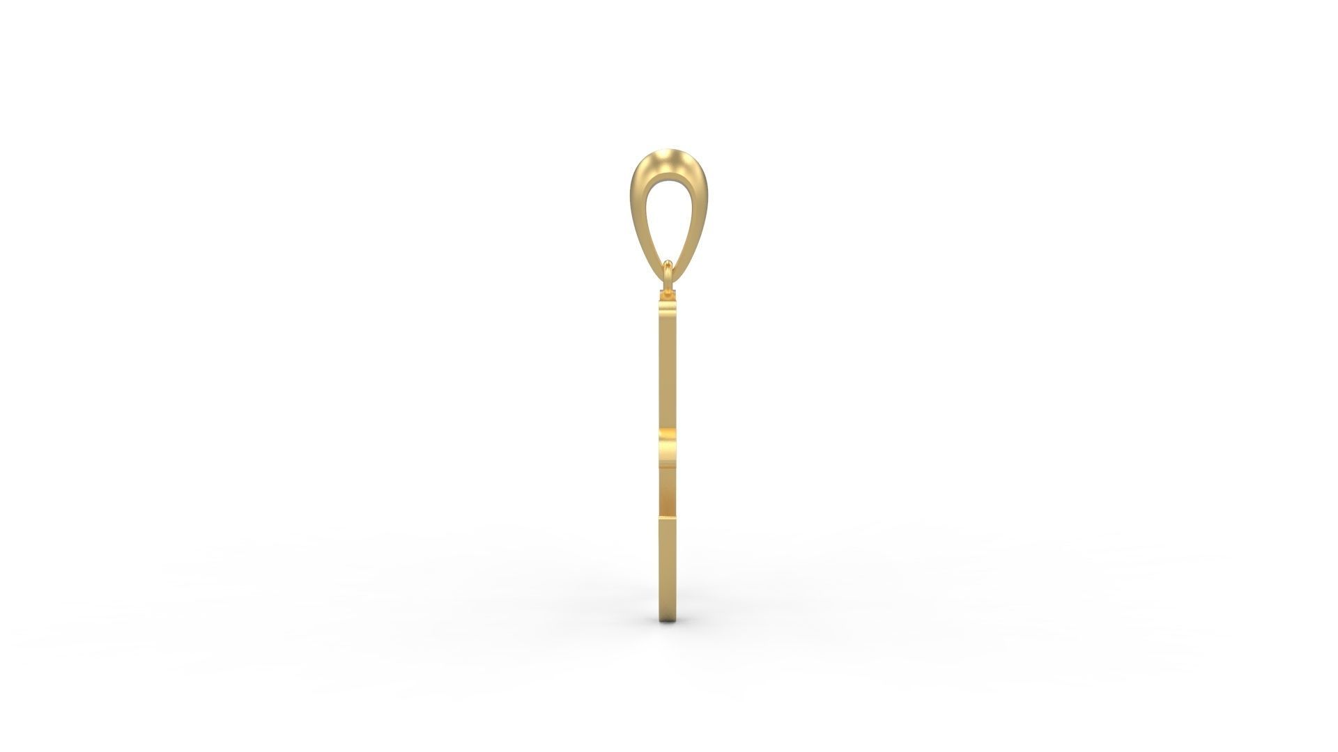 Initial Letters Pendant Mellayu H 3D print model_2