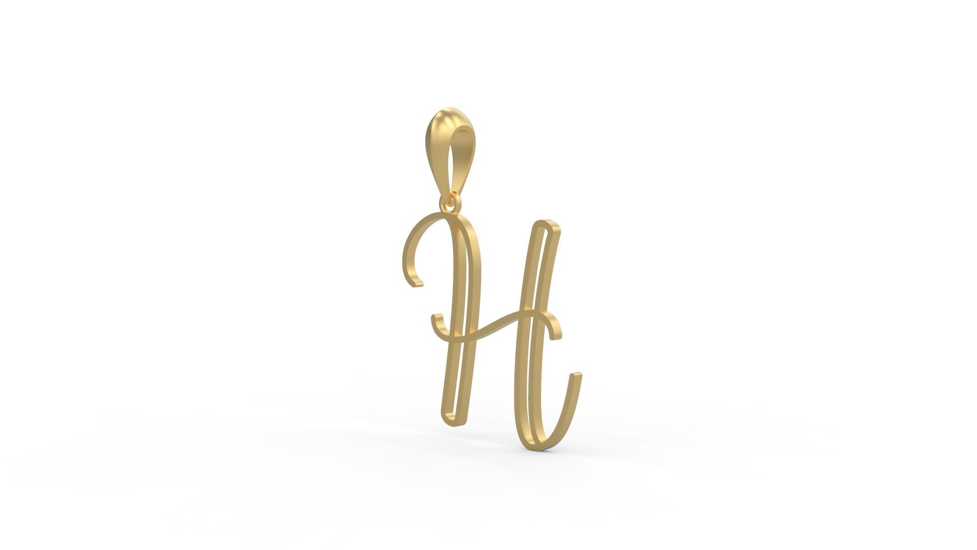 Initial Letters Pendant Mellayu H 3D print model_1
