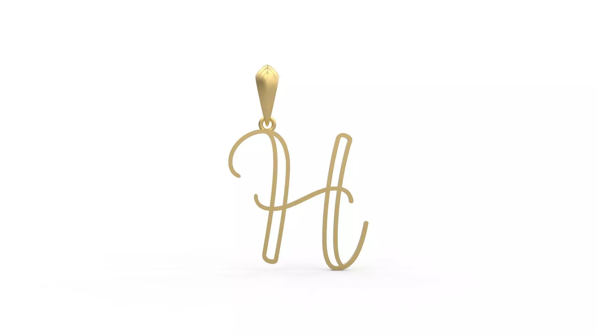 Initial Letters Pendant Mellayu H 3D print model_0