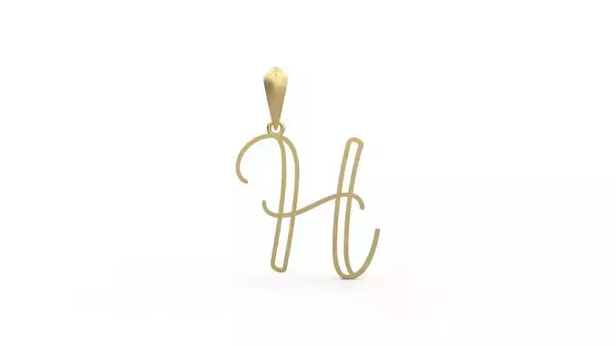 Initial Letters Pendant Mellayu H 3D print model
