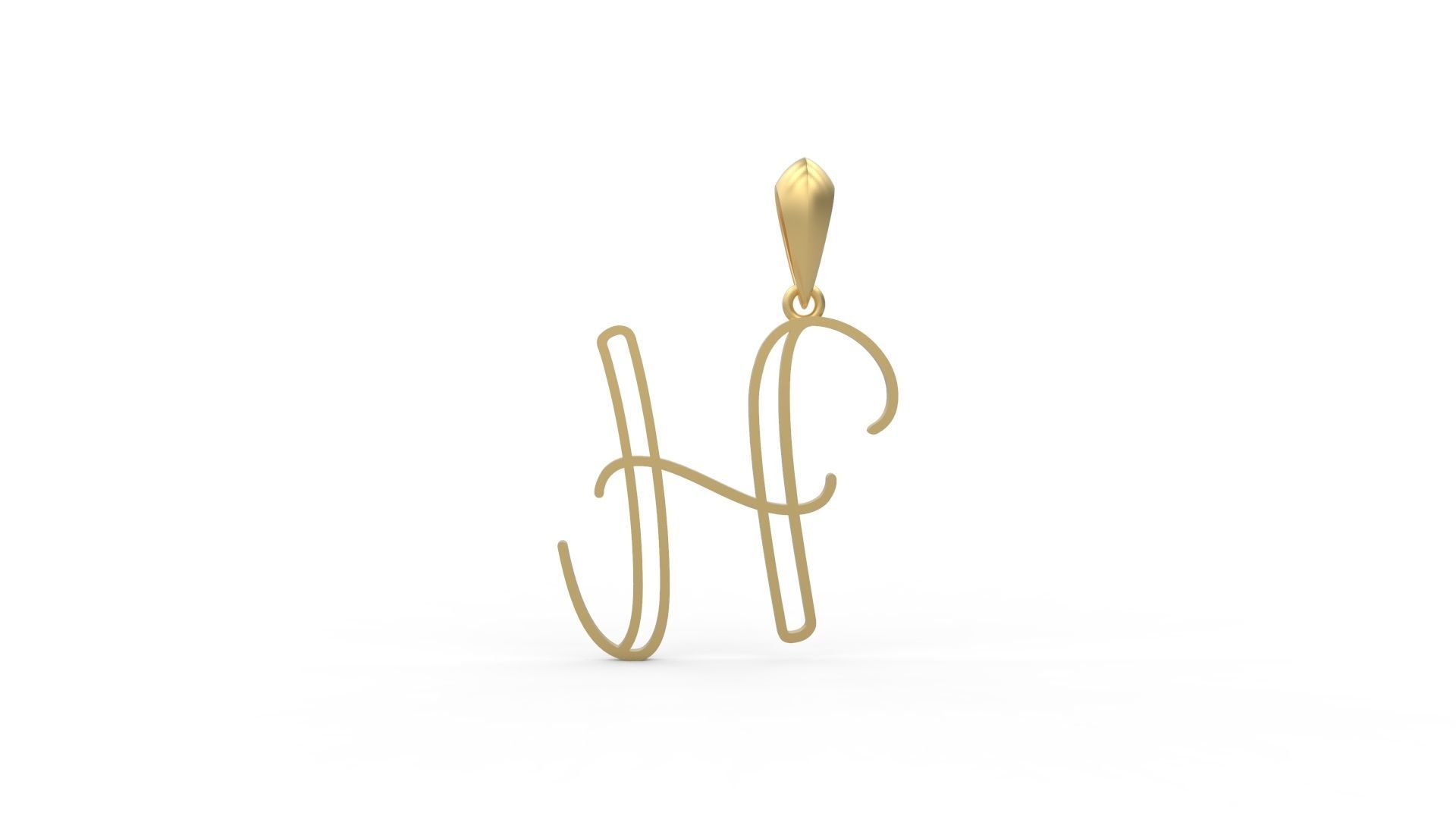 Initial Letters Pendant Mellayu H 3D print model_4