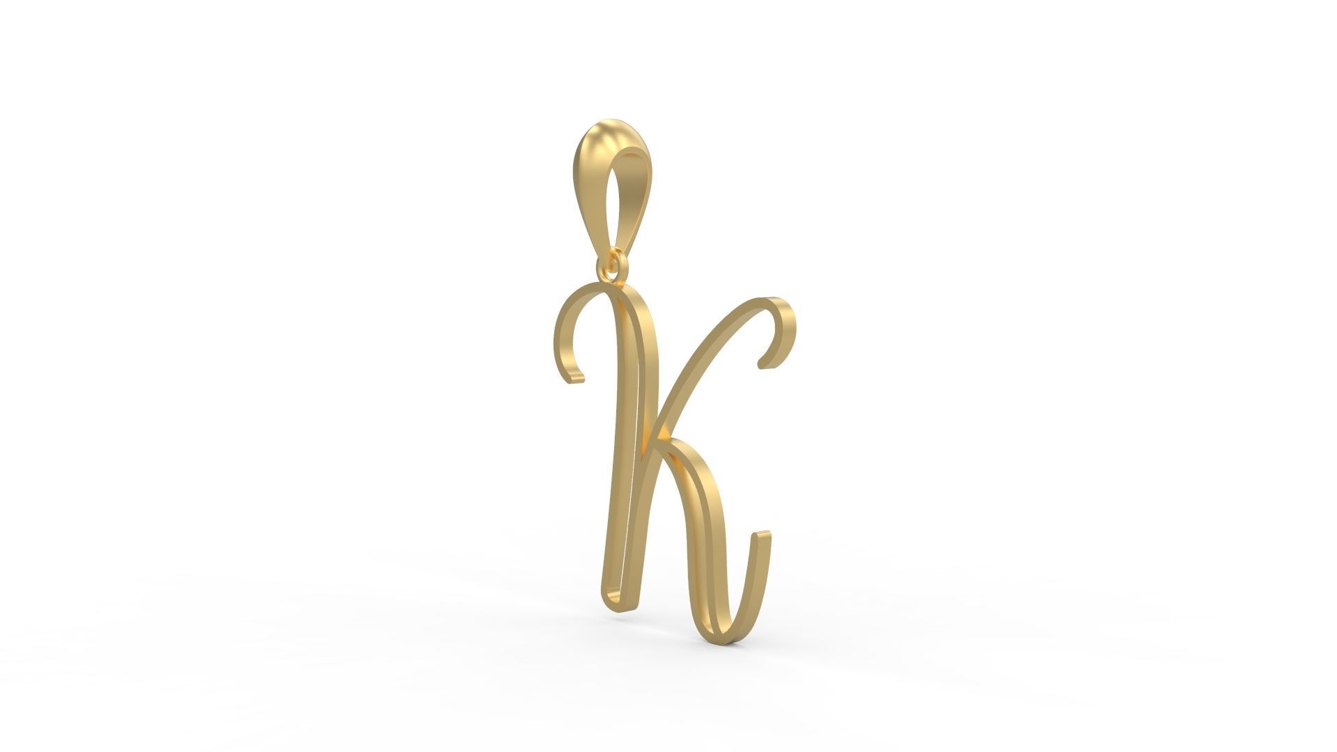 Initial Letters Pendant Mellayu K 3D print model_1