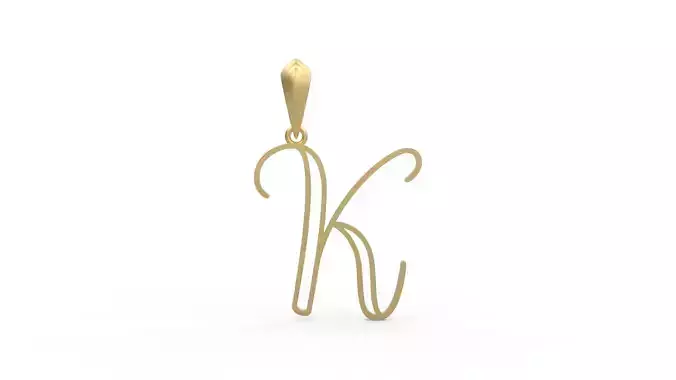 Initial Letters Pendant Mellayu K 3D print model