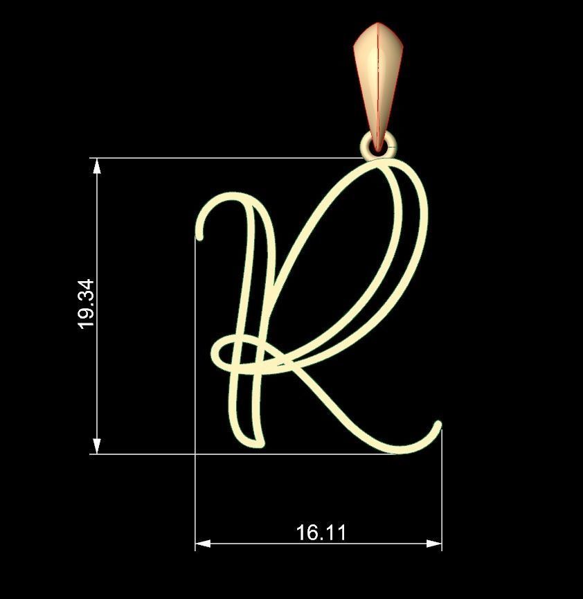 Initial Letters Pendant Mellayu R 3D print model_5