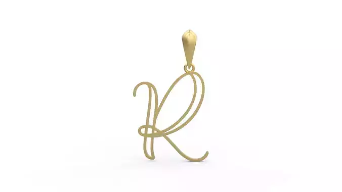 Initial Letters Pendant Mellayu R 3D print model