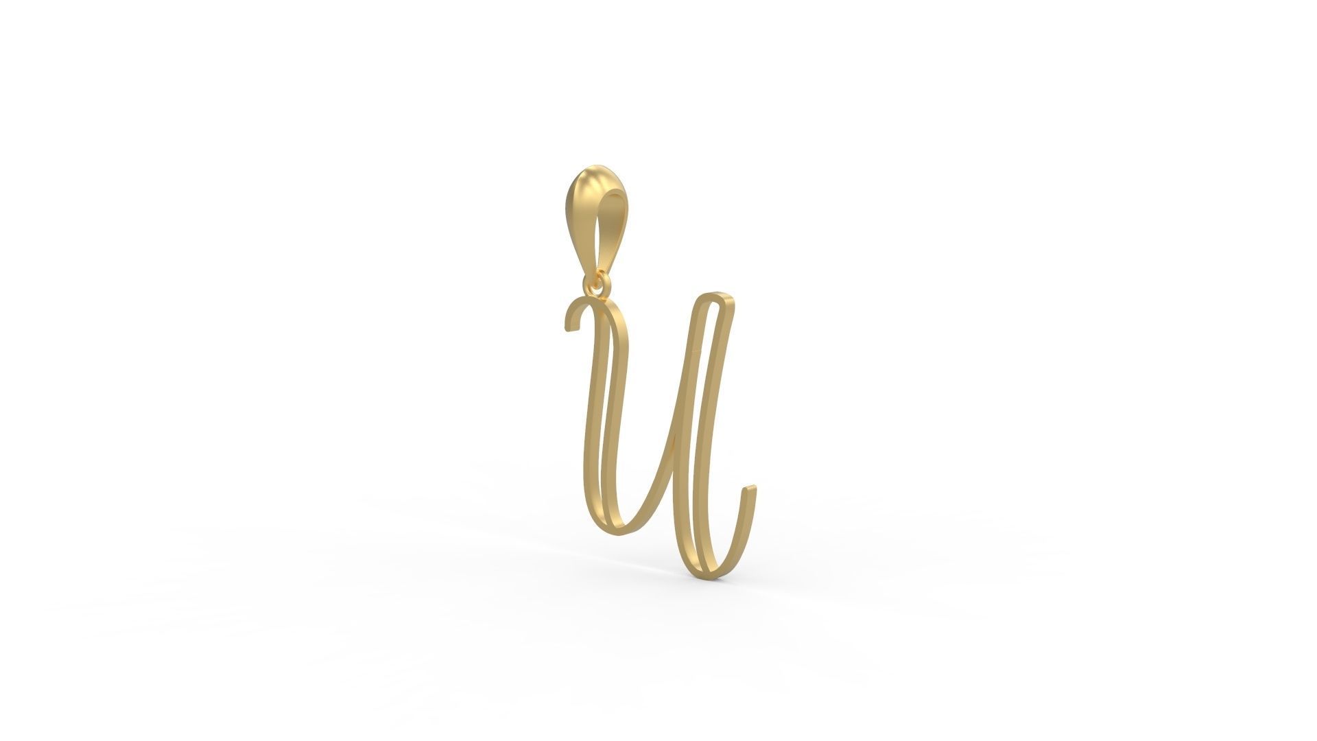 Initial Letters Pendant Mellayu U 3D print model_1