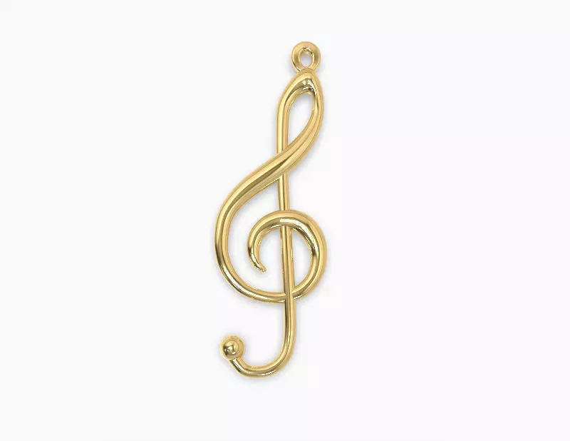 Treble clef pendant 3D print model