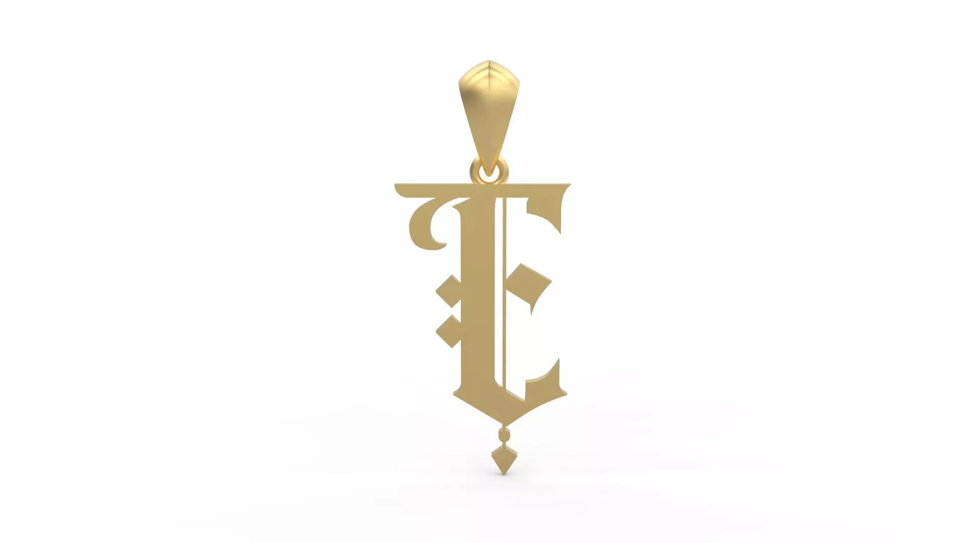 Initial Letters Pendant Angel Rhapsody E 3D print model_0