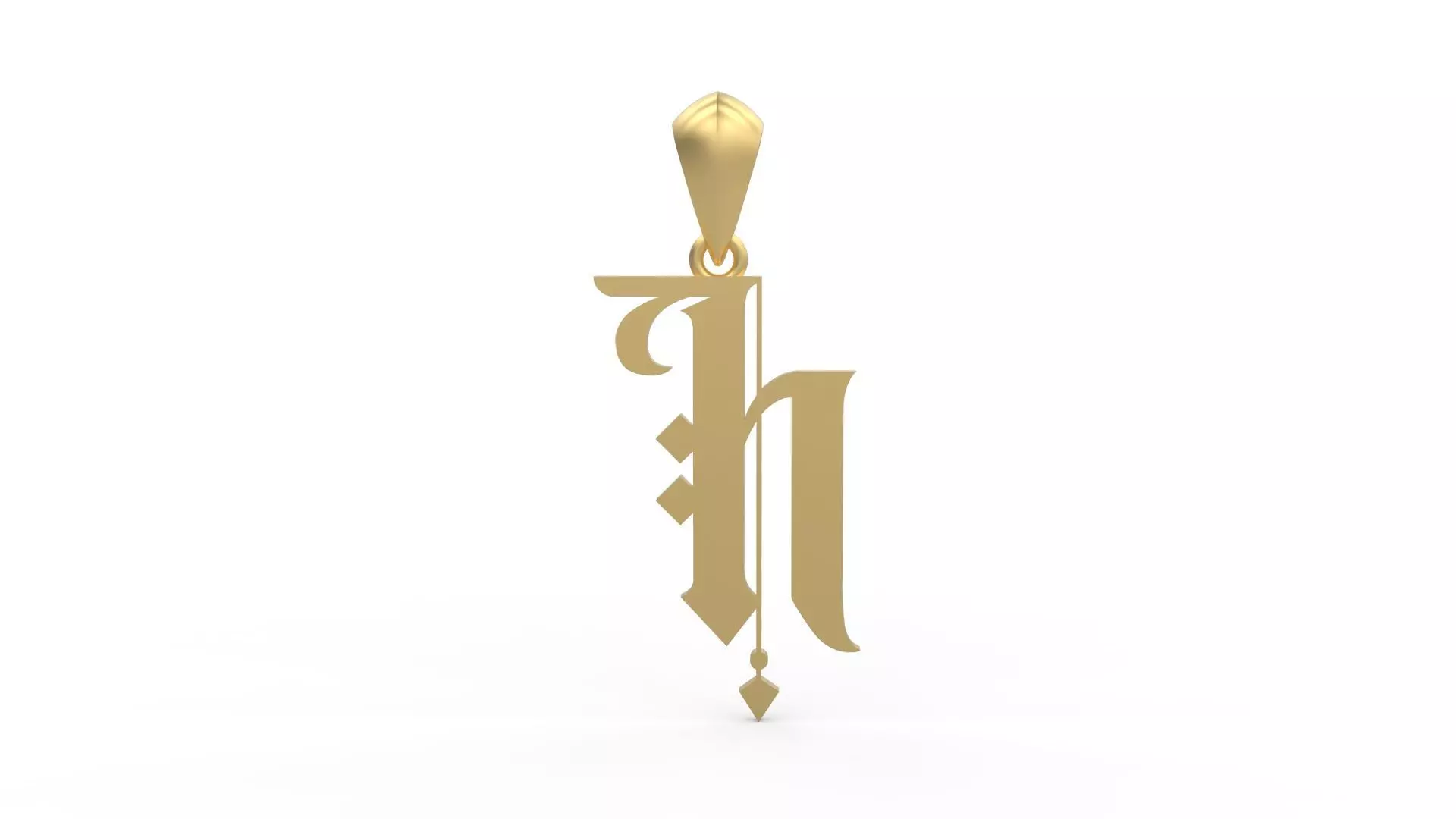 Initial Letters Pendant Angel Rhapsody H 3D print model_0