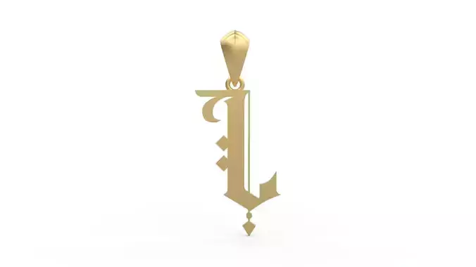 Initial Letters Pendant Angel Rhapsody L