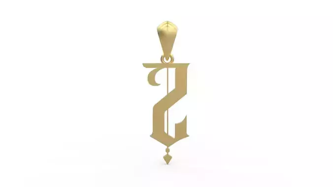 Initial Letters Pendant Angel Rhapsody Z