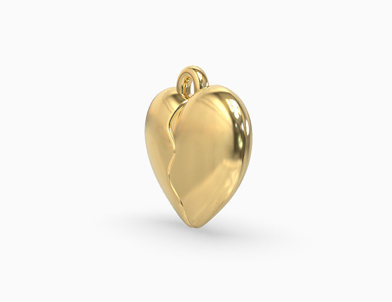 Broken heart pendant 3D print model_1