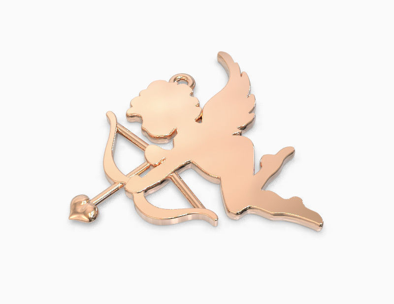 Cupid pendant 3D print model_3