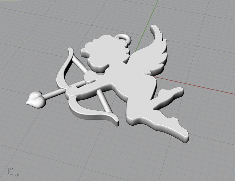 Cupid pendant 3D print model_8