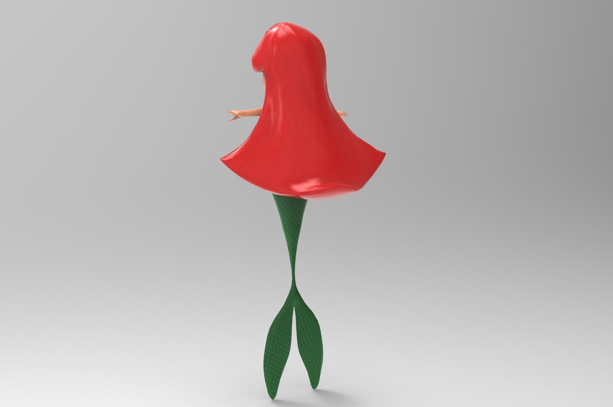 Mermaid Cartoon Rigged Low-poly 3D model_31