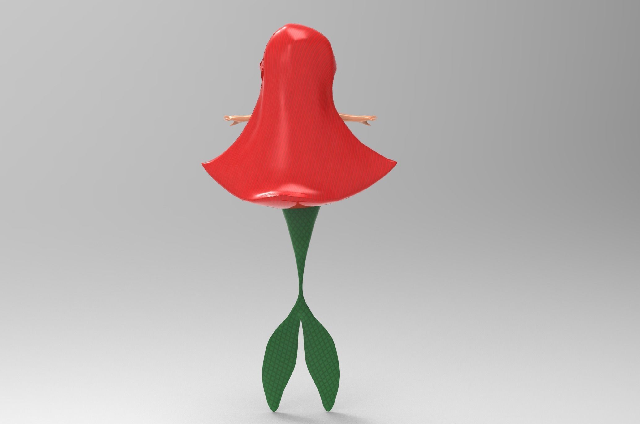 Mermaid Cartoon Rigged Low-poly 3D model_28
