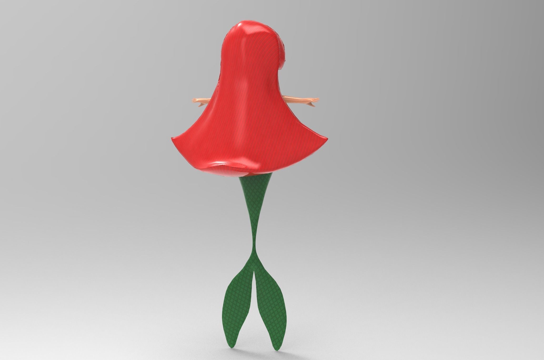 Mermaid Cartoon Rigged Low-poly 3D model_29