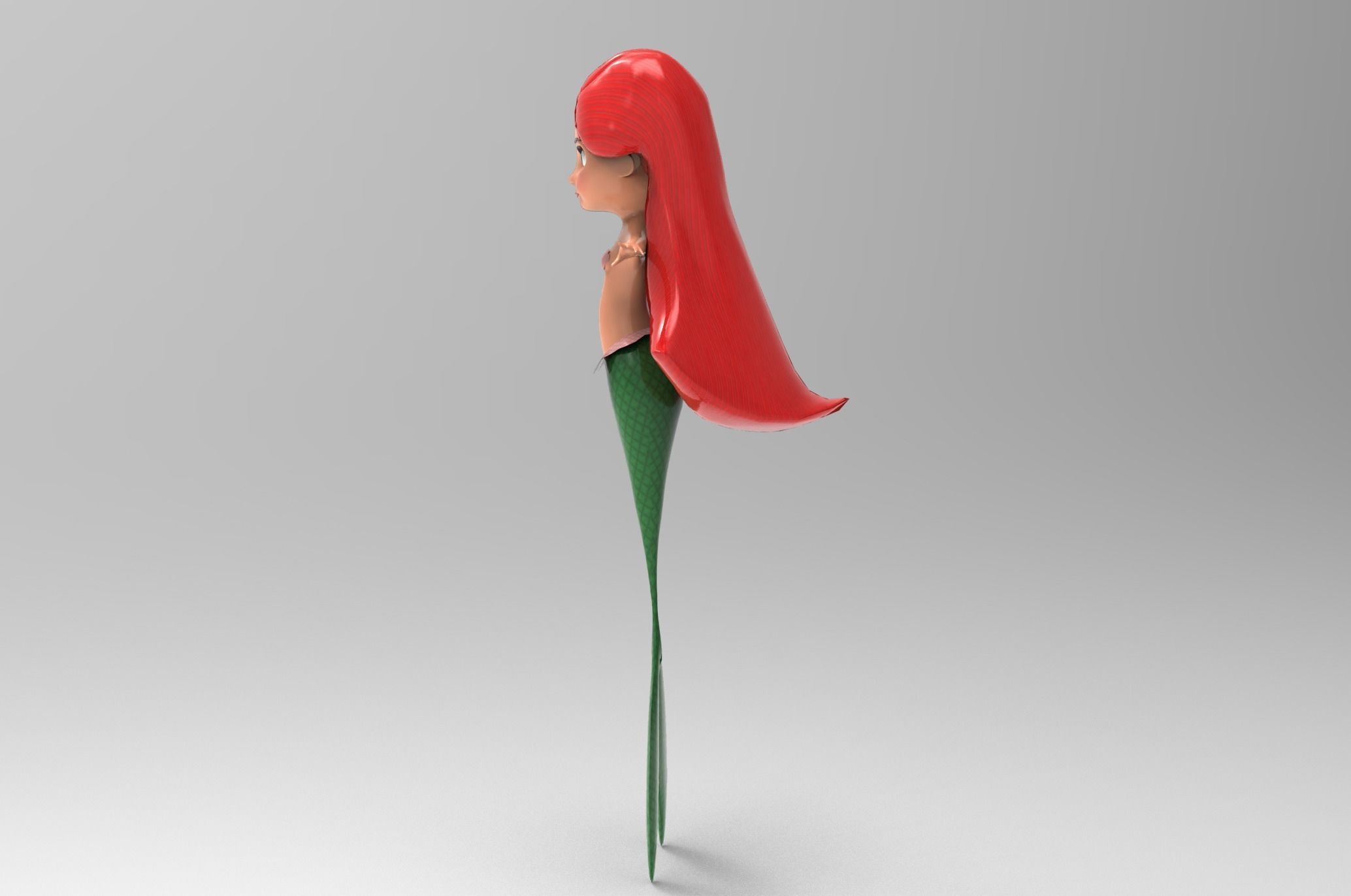 Mermaid Cartoon Rigged Low-poly 3D model_41