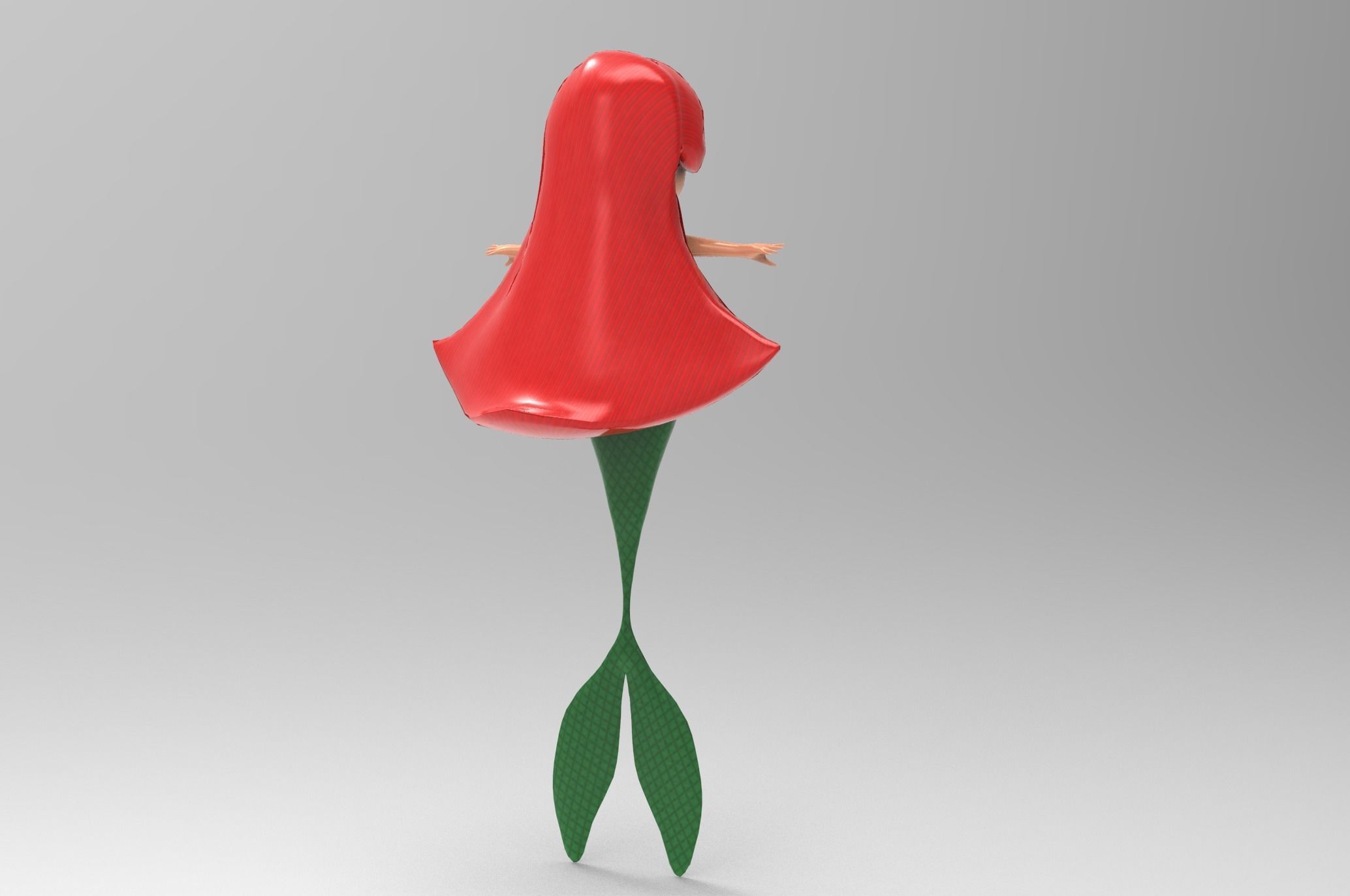 Mermaid Cartoon Rigged Low-poly 3D model_27