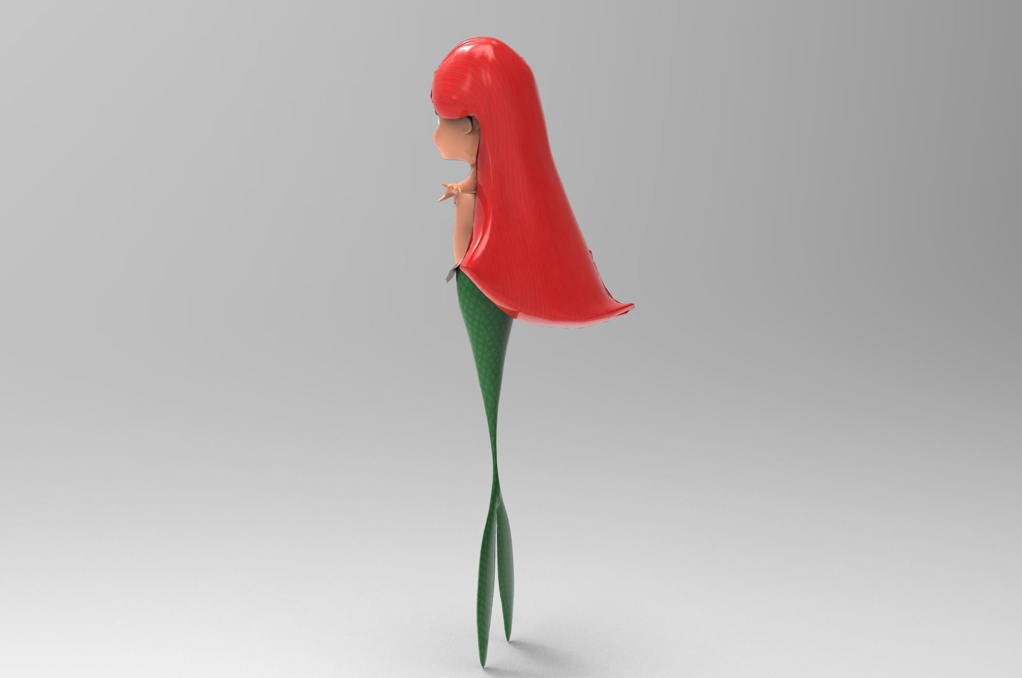 Mermaid Cartoon Rigged Low-poly 3D model_33