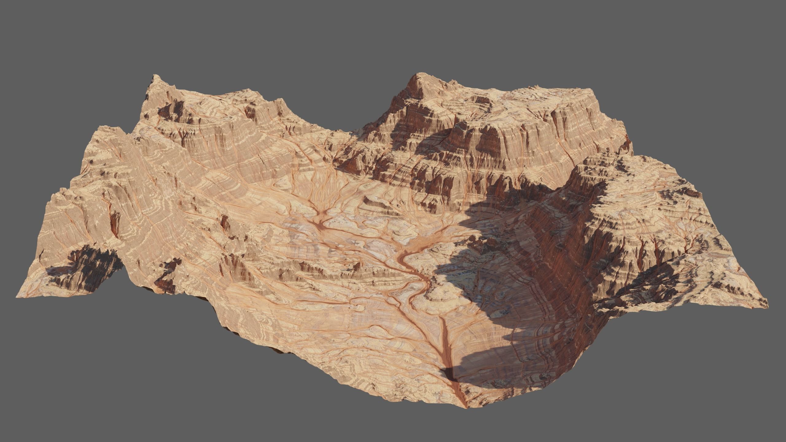 8K Detailed Canyon Landscape 3D model_0