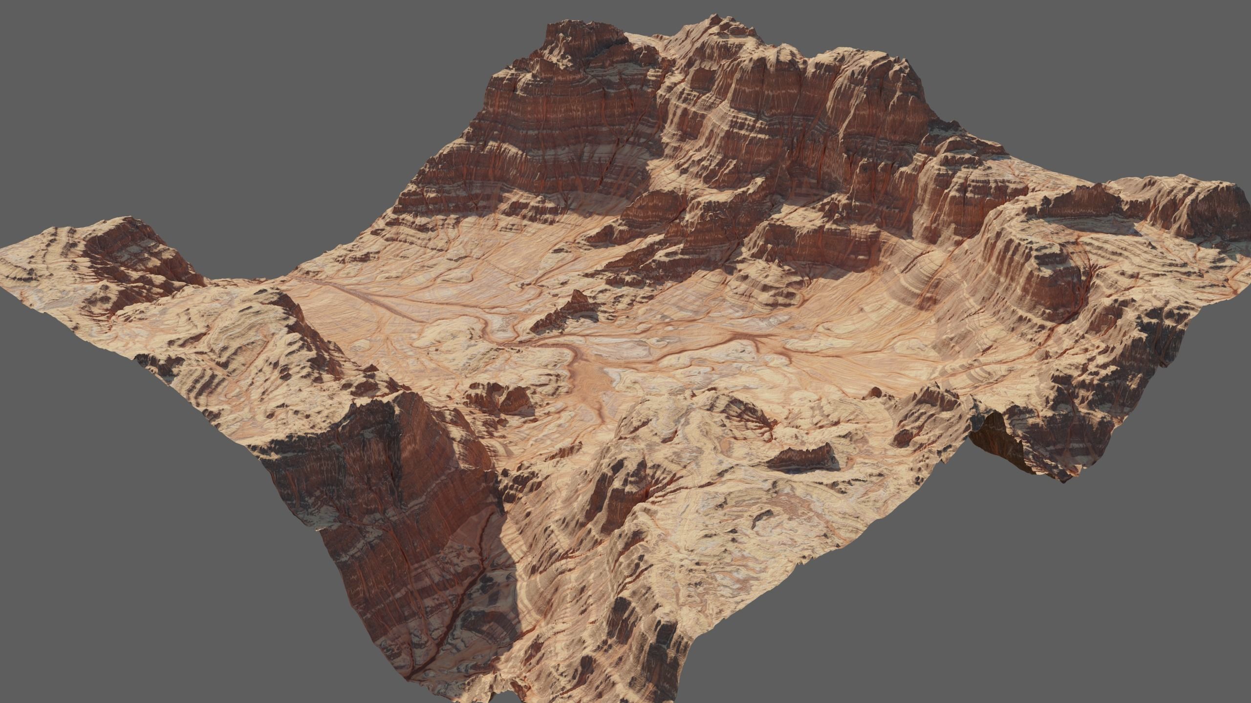 8K Detailed Canyon Landscape 3D model_1