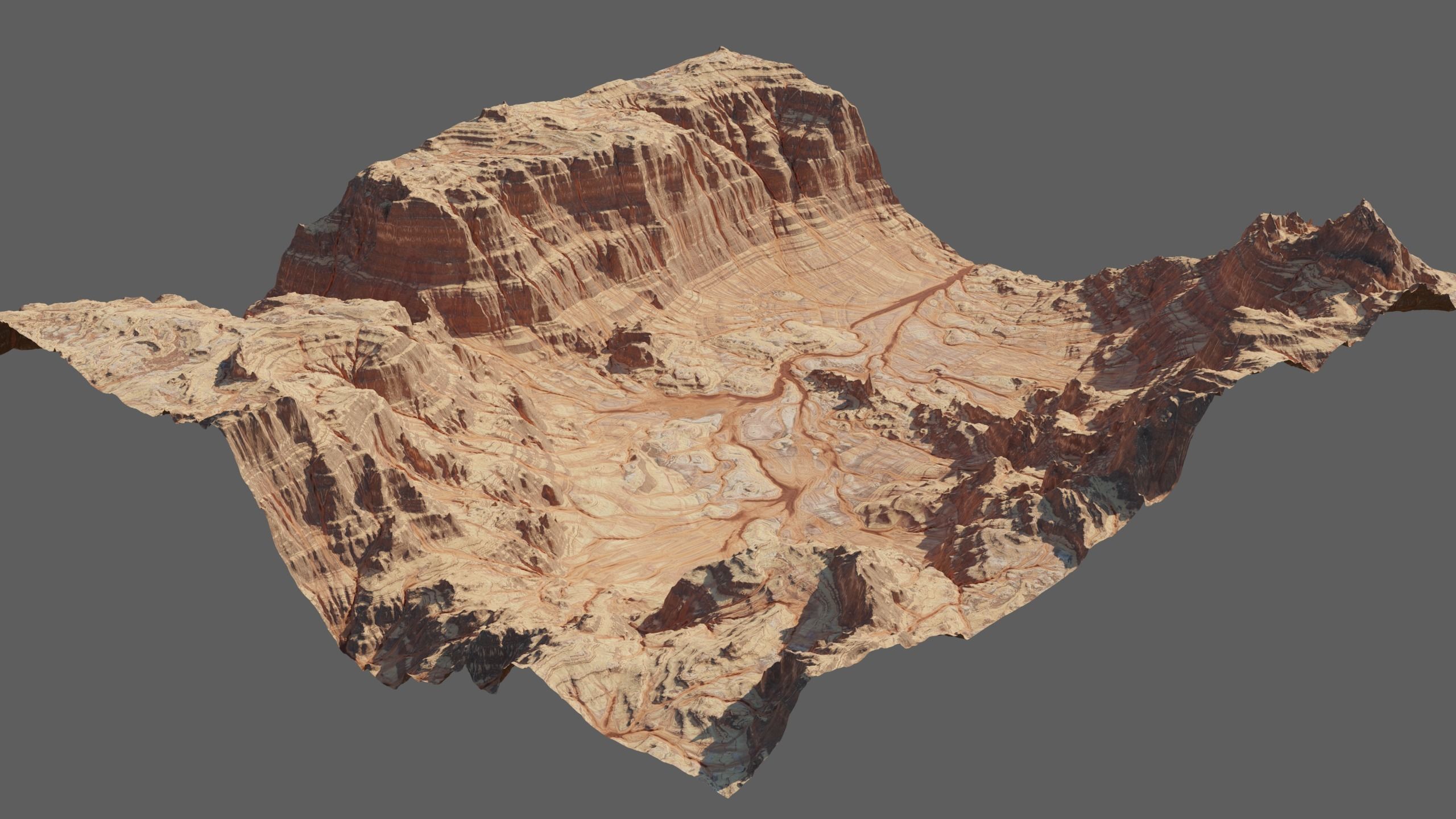 8K Detailed Canyon Landscape 3D model_2