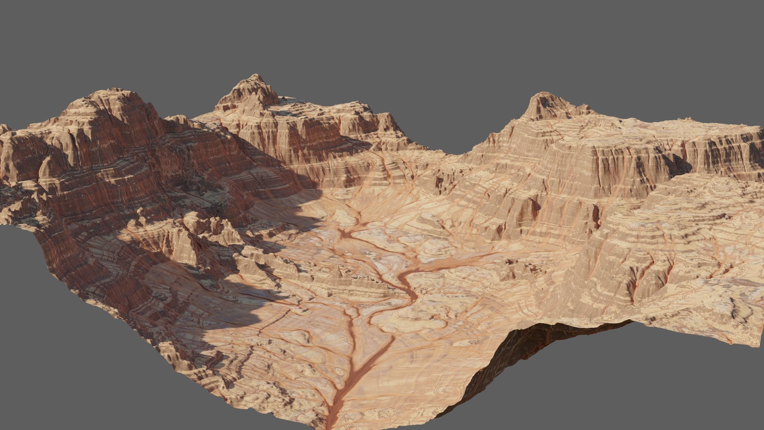 8K Detailed Canyon Landscape 3D model_3