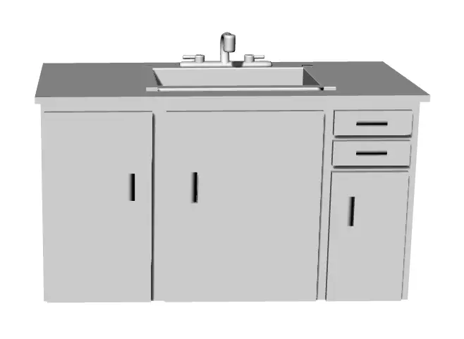 cupboard bathroom sink with drawers and cabinets 3D print model