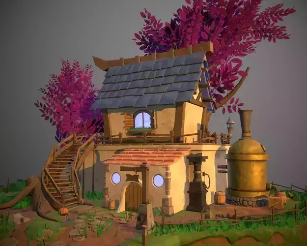 Village house on island