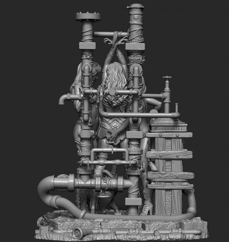 Harley Quinn Poison Ivy Wonder Woman 3D STL Ready Print 3D print model_4