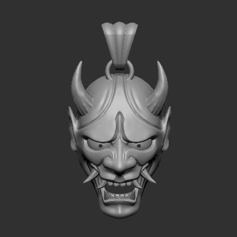 Pendant Oni 3D print model_4